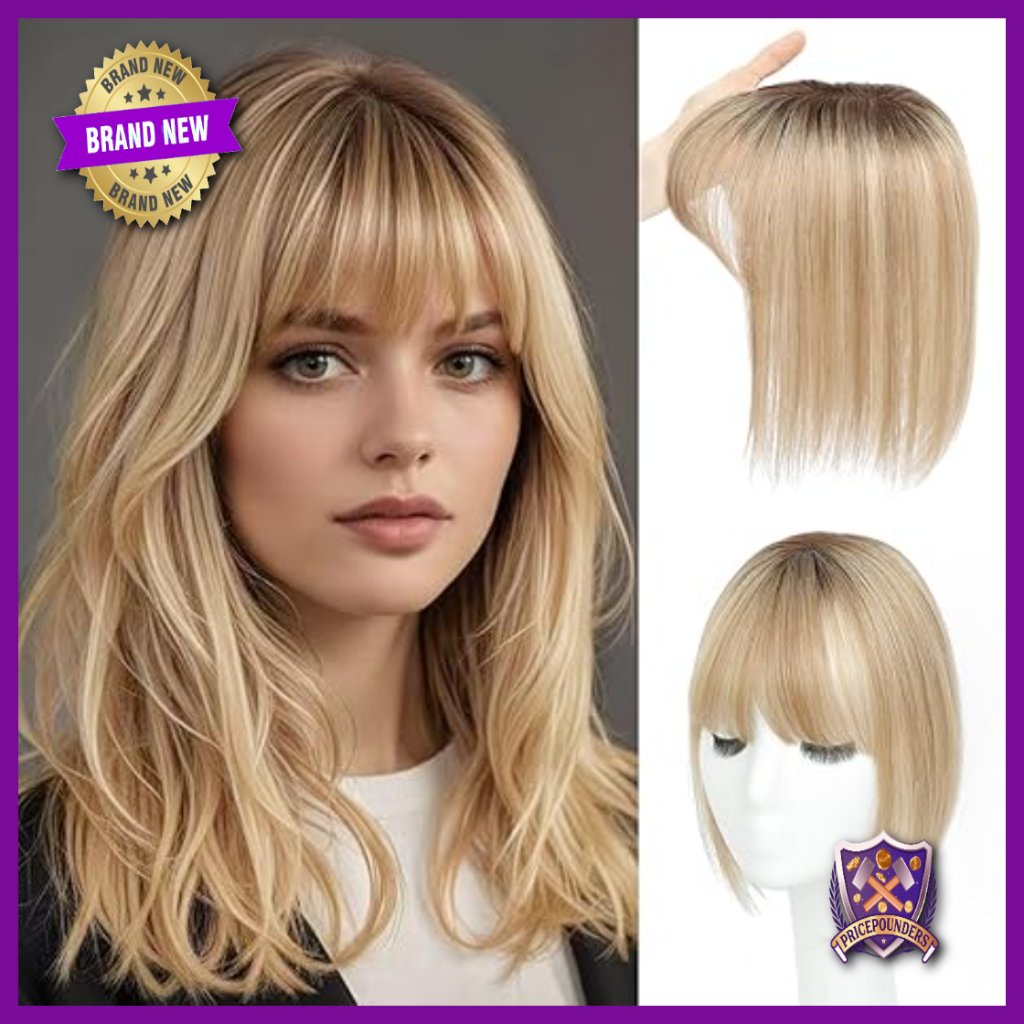 Human Hair Topper With Bangs 4.5x3 Inch Swiss Lace Base For Thinning Hair
